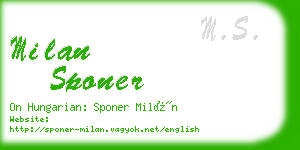 milan sponer business card